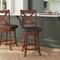 Flash Furniture Felicity Wood Classic Crossback Swivel Counter Height Barstool w/Padded Blk LeatherSoft Seat, Oak ES-UN1-24-OAK-GG - alternate 1